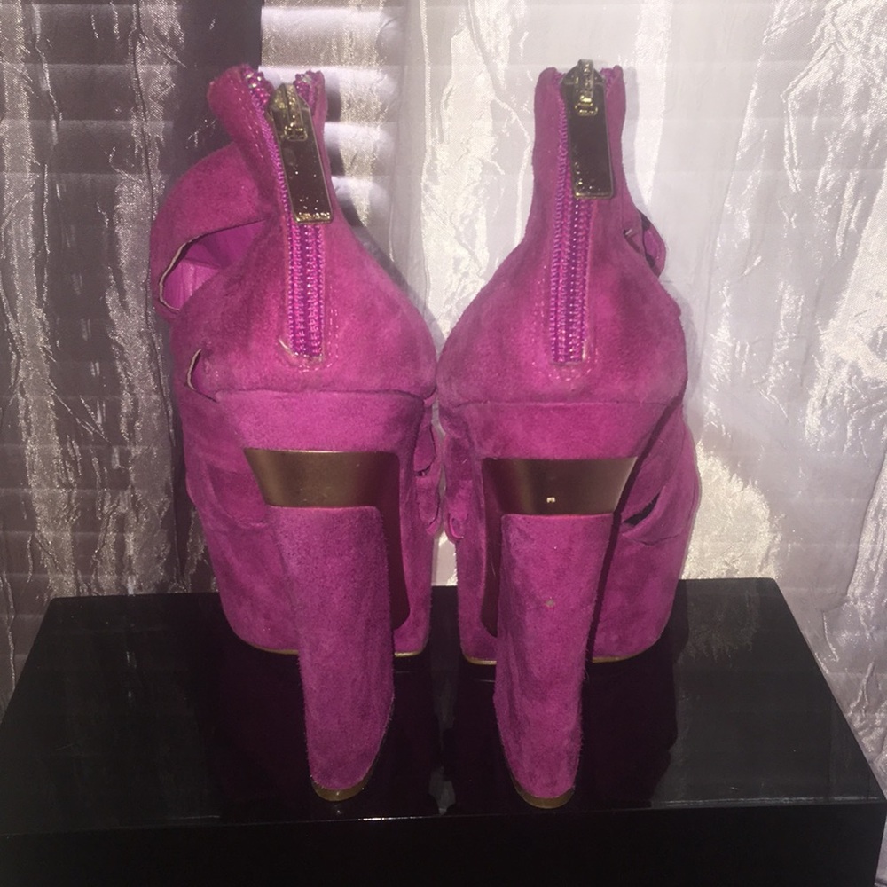 Caged fuchsia wedged heel - Picture 3 of 4